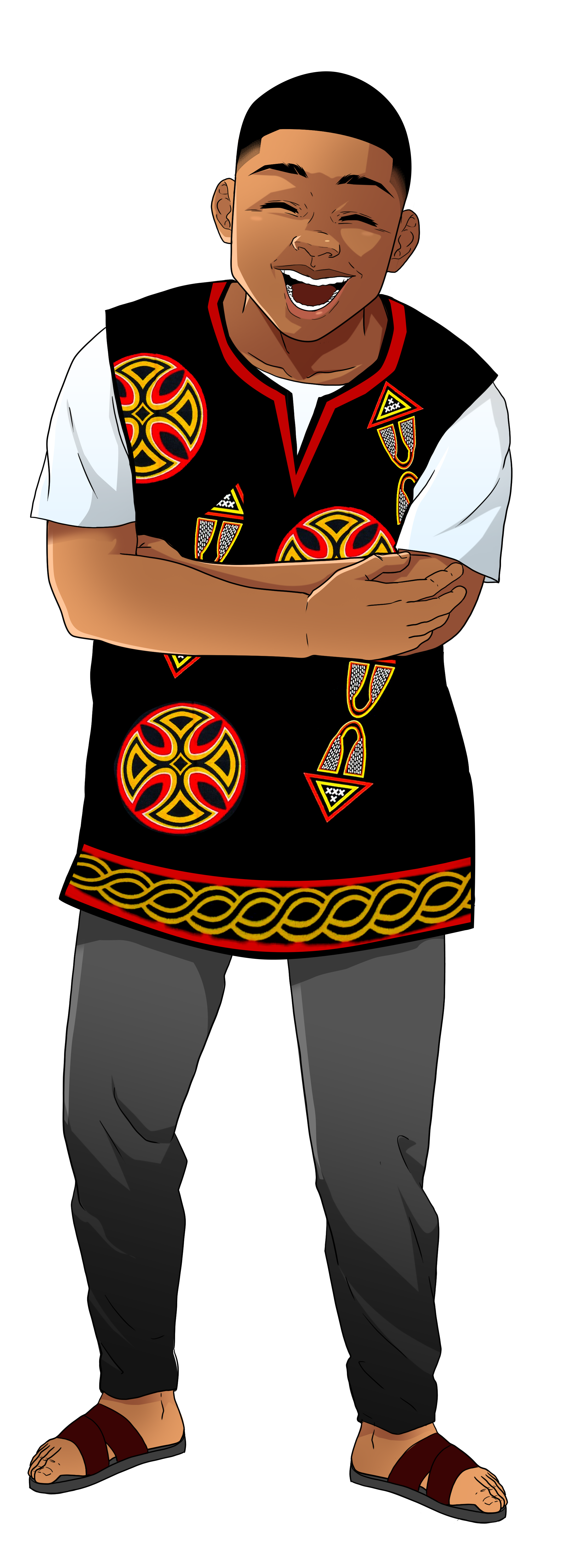 Homme africain souriant découvrant les offres BIBALA